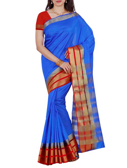 blue mysore silk saree - 12985174 - Very Small Image - 1