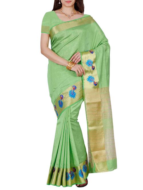 green mysore silk saree - 12985186 - Very Small Image - 1