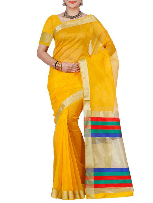 yellow net bordered saree - 12985293 - Very Small Image - 1
