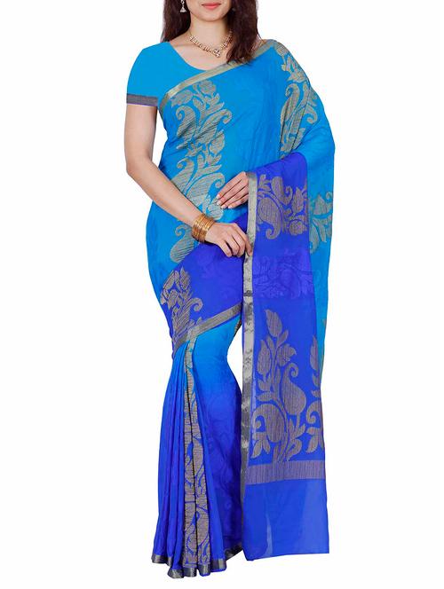 tonal shades paisley printed saree - 12985350 - Very Small Image - 1