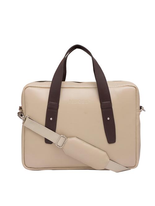 beige synthetic leather laptop bag - 12987089 - Very Small Image - 1