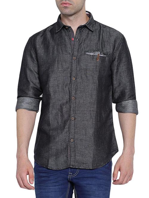 grey polyester casual shirt - 12987116 - Very Small Image - 1