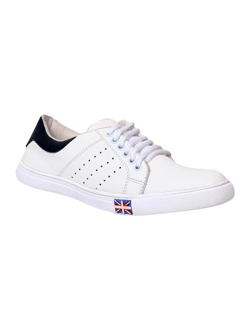 white leatherette lace up sneaker - 12988707 - Very Small Image - 1