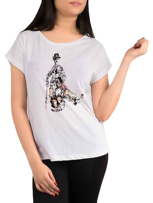 white printed polyester regular tee - 12988968 - Very Small Image - 1
