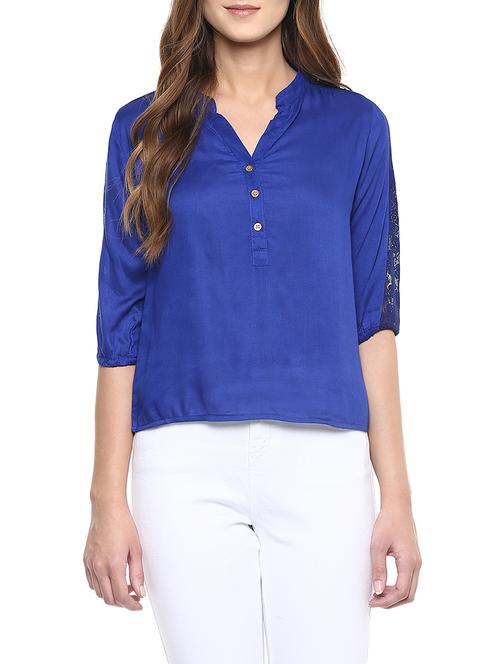 blue rayon regular top - 12994960 - Very Small Image - 1