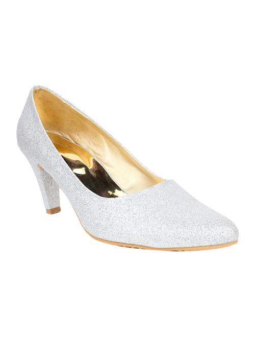 silver leatherette slip on pumps - 12995011 - Very Small Image - 1