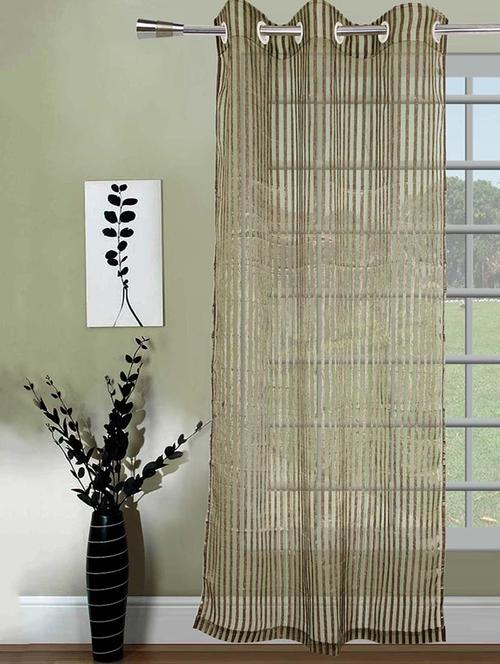 lushomes stylish green sheer curtains with stripes for long doors - 12995052 - Very Small Image - 1