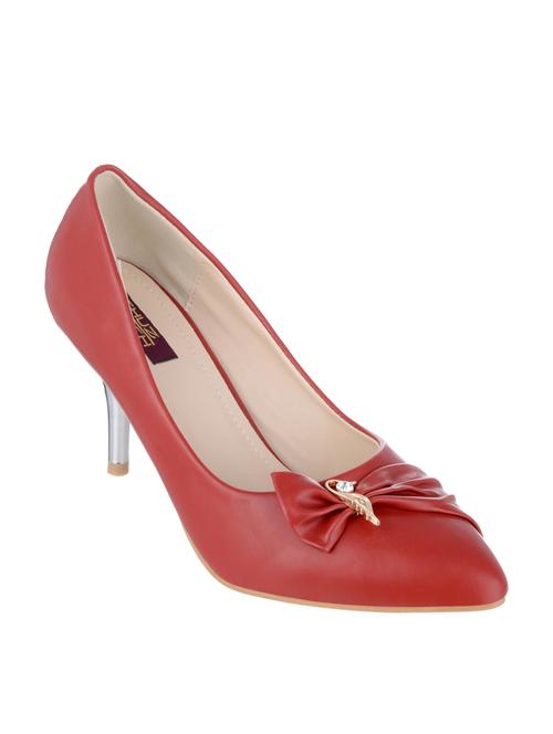 red fabric slip on pumps - 12997100 - Very Small Image - 1