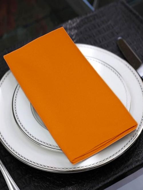 lushomes sun orange  cotton plain 6 table napkins set (dinner napkins) - 12998004 - Very Small Image - 1