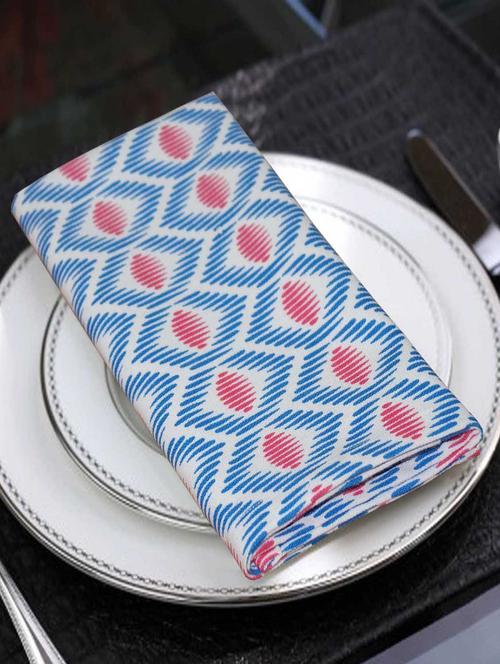 lushomes diamond printed cotton 6 table napkins set (dinner napkins) - 12998009 - Very Small Image - 1