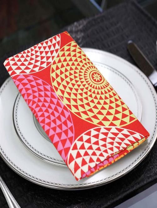 lushomes spiral printed cotton 6 table napkins set (dinner napkins) - 12998010 - Very Small Image - 1
