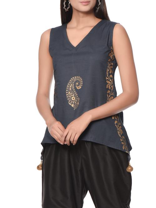 grey cotton top - 12999756 - Very Small Image - 1