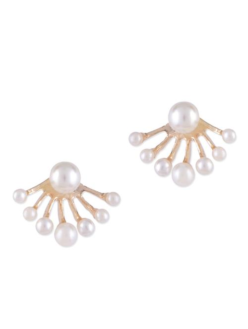 pearl embellished gold stud - 1300023 - Very Small Image - 1