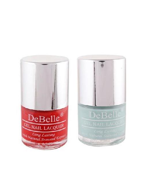 debelle nail polish (combo of 2) (red & mint blue) - 13001824 - Very Small Image - 1
