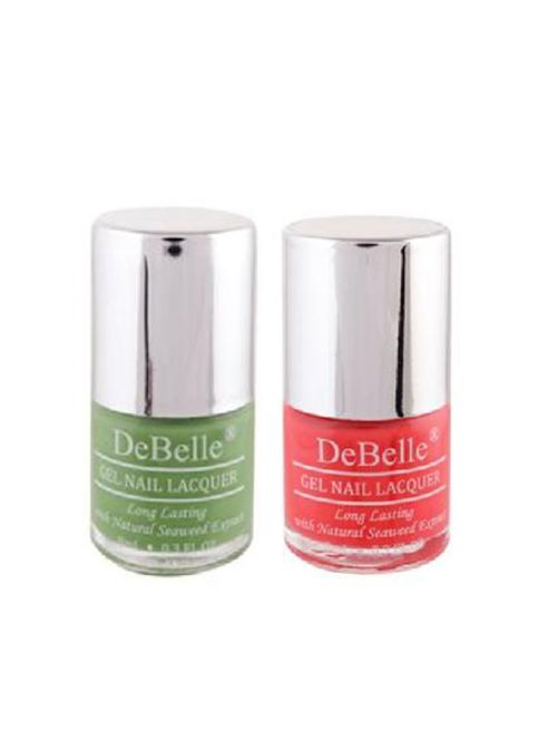 debelle nail polish (combo of 2) (pastel green & coral orange) - 13001828 - Very Small Image - 1
