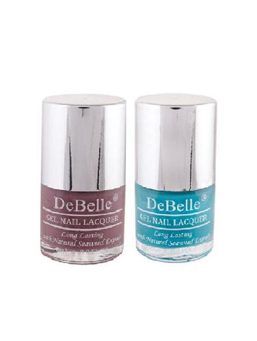 debelle nail polish combo kit of 2 (mauve & turquoise blue) - 13001830 - Very Small Image - 1