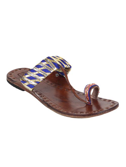 blue  one toe kolhapuri - 13001858 - Very Small Image - 1