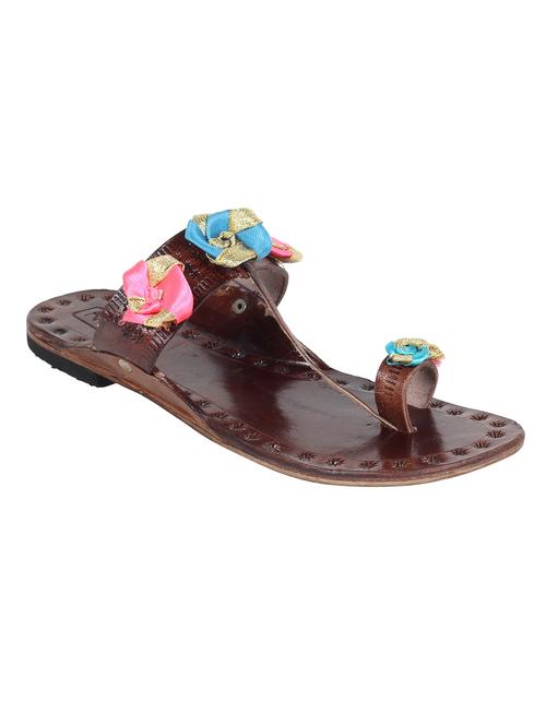 blue  one toe kolhapuri - 13001862 - Very Small Image - 1