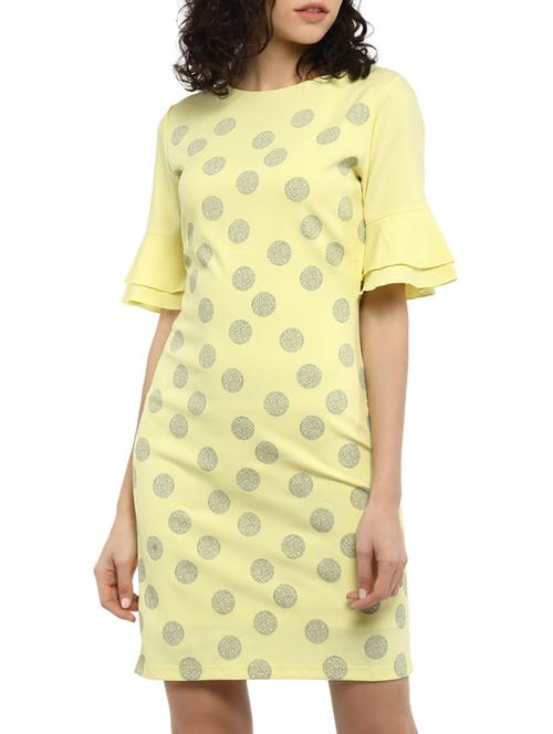 yellow crepe sheath dress - 13002453 - Very Small Image - 1