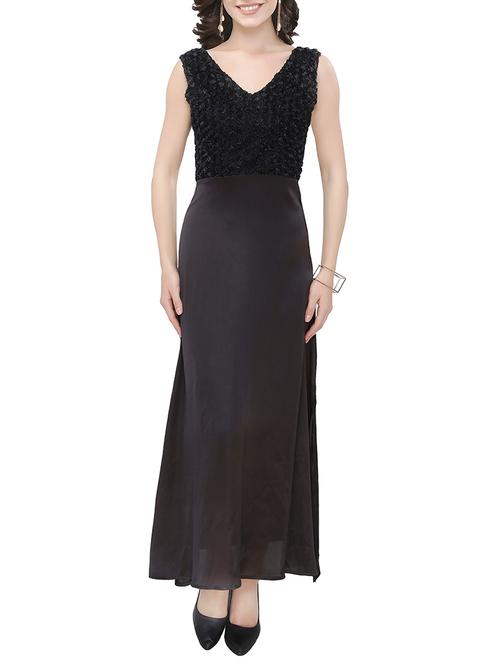 black satin dress - 13003497 - Very Small Image - 1