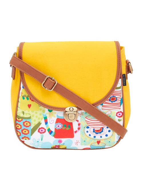 yellow canvas messenger sling bag - 13003520 - Very Small Image - 1