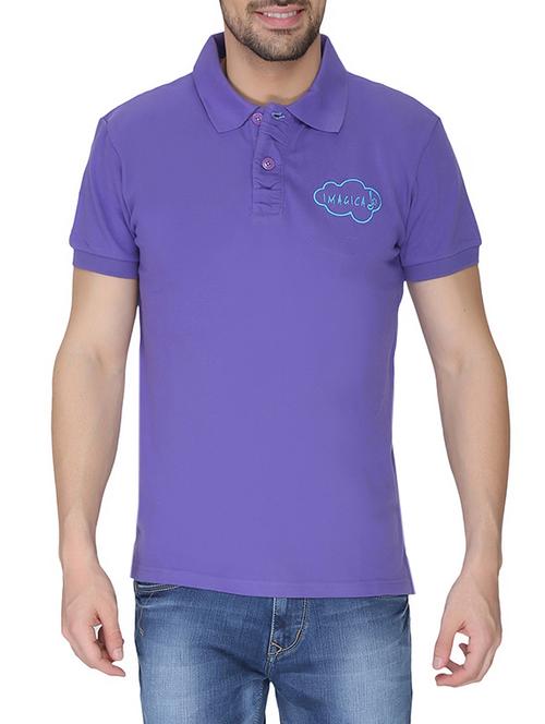 purple solid polo t-shirt - 13004376 - Very Small Image - 1