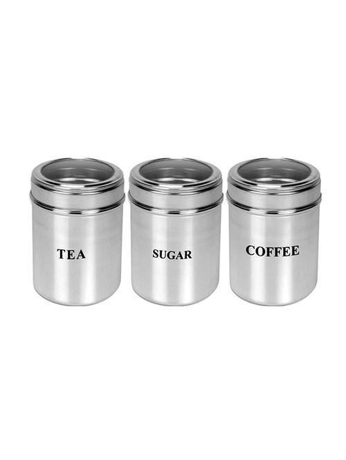 set of 3 tea, coffee and sugar see through canisters - size 10 - 13005469 - Very Small Image - 1