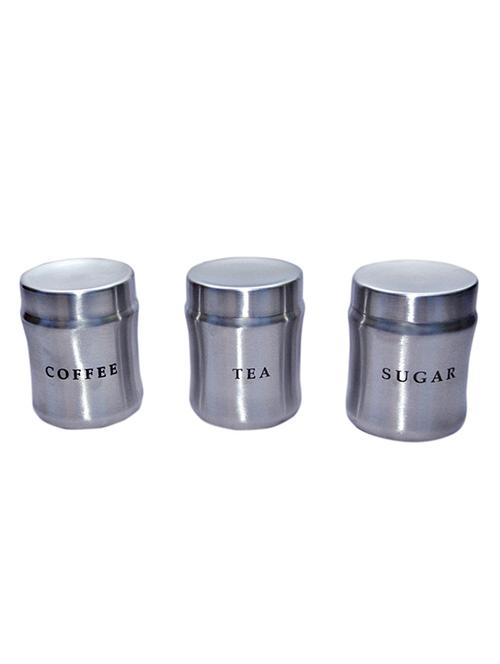 set of 3 tea, coffee and sugar damru style canisters - 13005472 - Very Small Image - 1