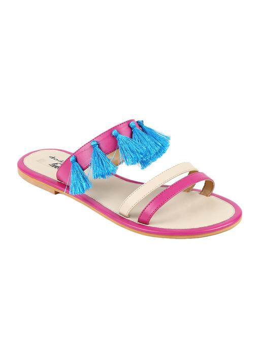 pink leatherette slip on sandals - 13005923 - Very Small Image - 1
