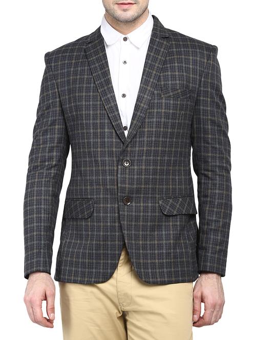 black khadi cotton formal blazer - 13007408 - Very Small Image - 1