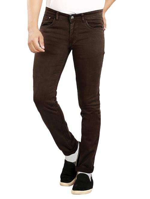 solid brown denim jeans - 13007785 - Very Small Image - 1