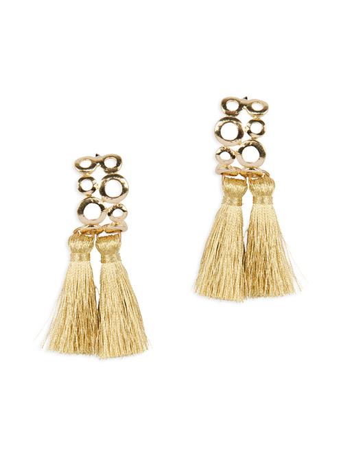 gold metal drop earring - 13008493 - Very Small Image - 1