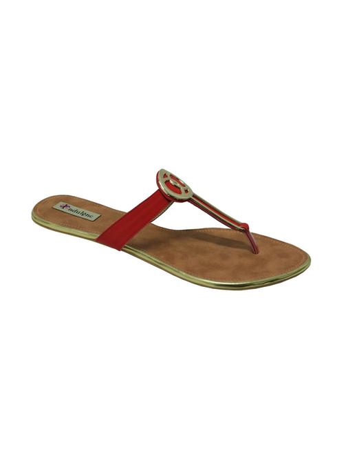 red leatherette tstrap sandals - 13008841 - Very Small Image - 1