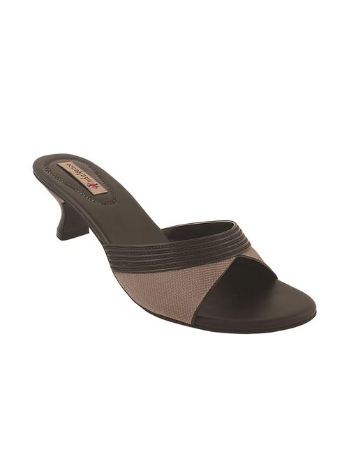 black leatherette slip on sandals - 13009636 - Very Small Image - 1