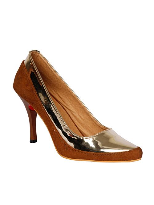bronze leatherette slip on pumps - 13010141 - Very Small Image - 1