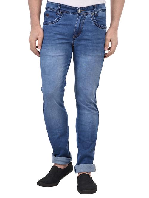 blue cotton washed jeans - 13010469 - Very Small Image - 1