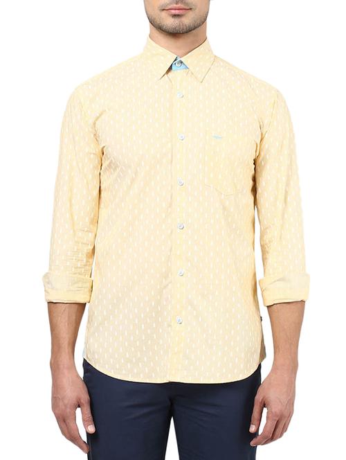 yellow cotton printed casual shirt - 13011498 - Very Small Image - 1