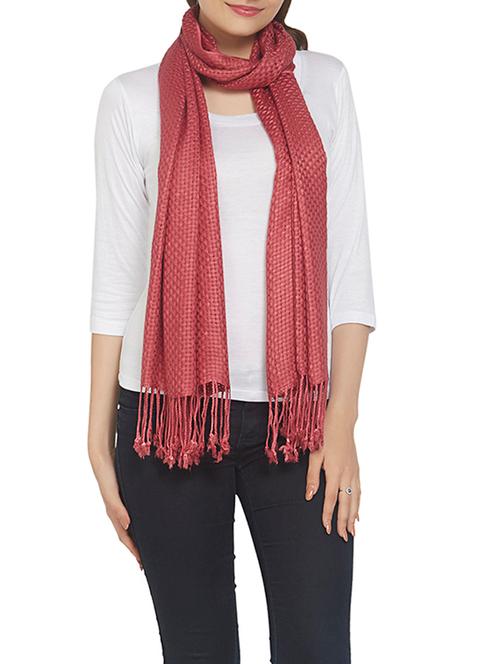 pink viscose stole - 13011904 - Very Small Image - 1