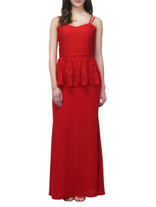 red lace maxi dress - 13014538 - Very Small Image - 1
