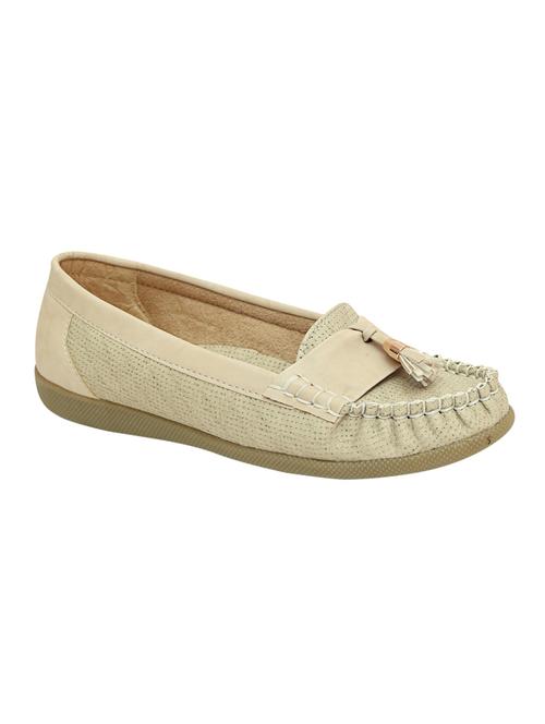 beige leatherette slip on moccasins - 13021106 - Very Small Image - 1