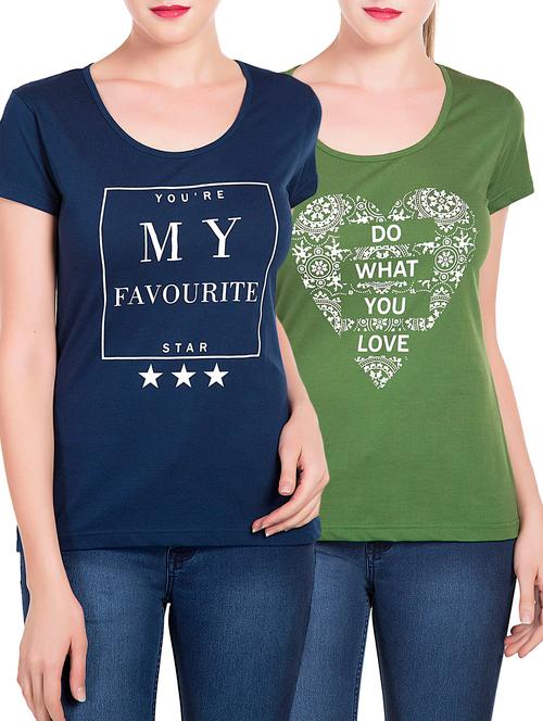 set of 2 multicolored printed tees - 13021302 - Very Small Image - 1