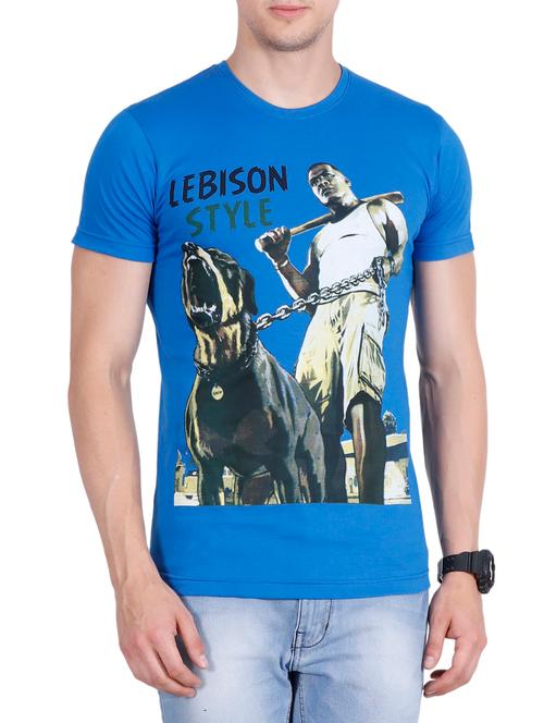 blue cotton printed t-shirt - 13022498 - Very Small Image - 1