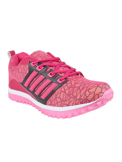 pink synthetic & mesh sports shoes - 13025004 - Very Small Image - 1