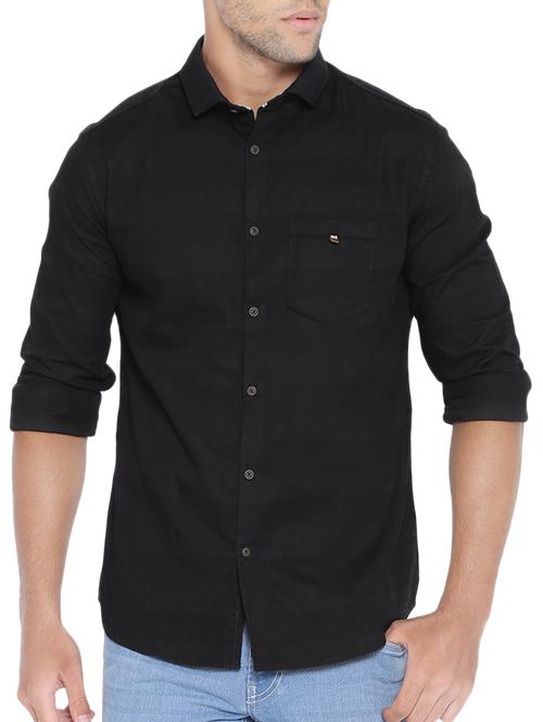 black cotton casual shirt - 13027107 - Very Small Image - 1