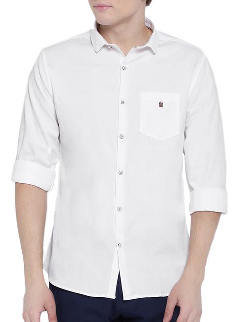 white cotton casual shirt - 13027110 - Very Small Image - 1