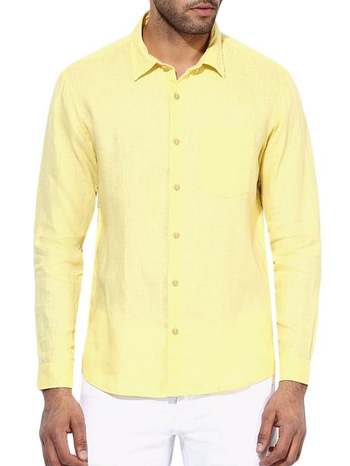 yellow cotton casual shirt - 13027544 - Very Small Image - 1