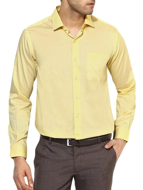 yellow cotton formal shirt - 13027548 - Very Small Image - 1