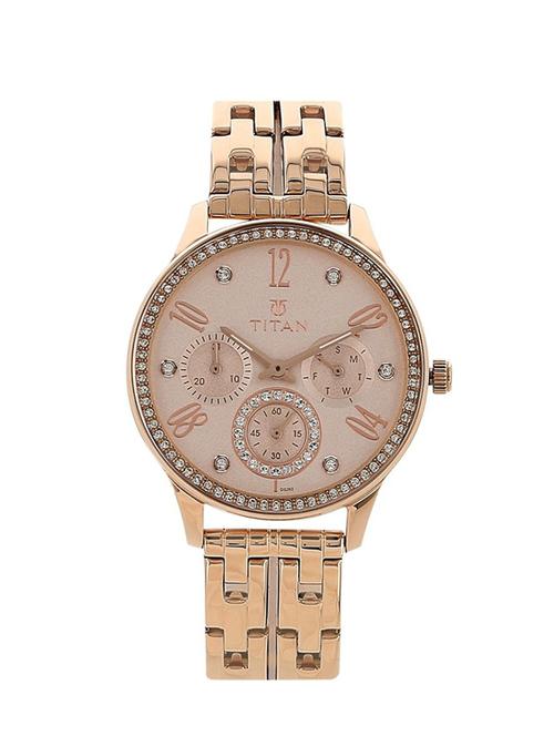 titan rose gold dial analog watch for women (95040wm01j) - 13029194 - Very Small Image - 1