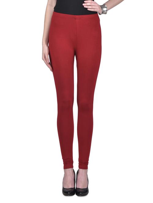 dark maroon viscose lycra leggings - 1302925 - Very Small Image - 1