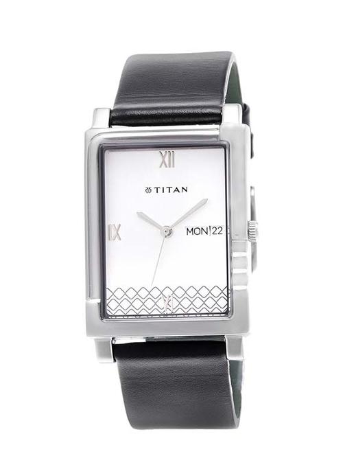 titan classique analog white dial men's watch - ne1508sl01 - 13029264 - Very Small Image - 1